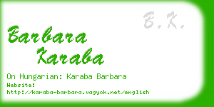 barbara karaba business card